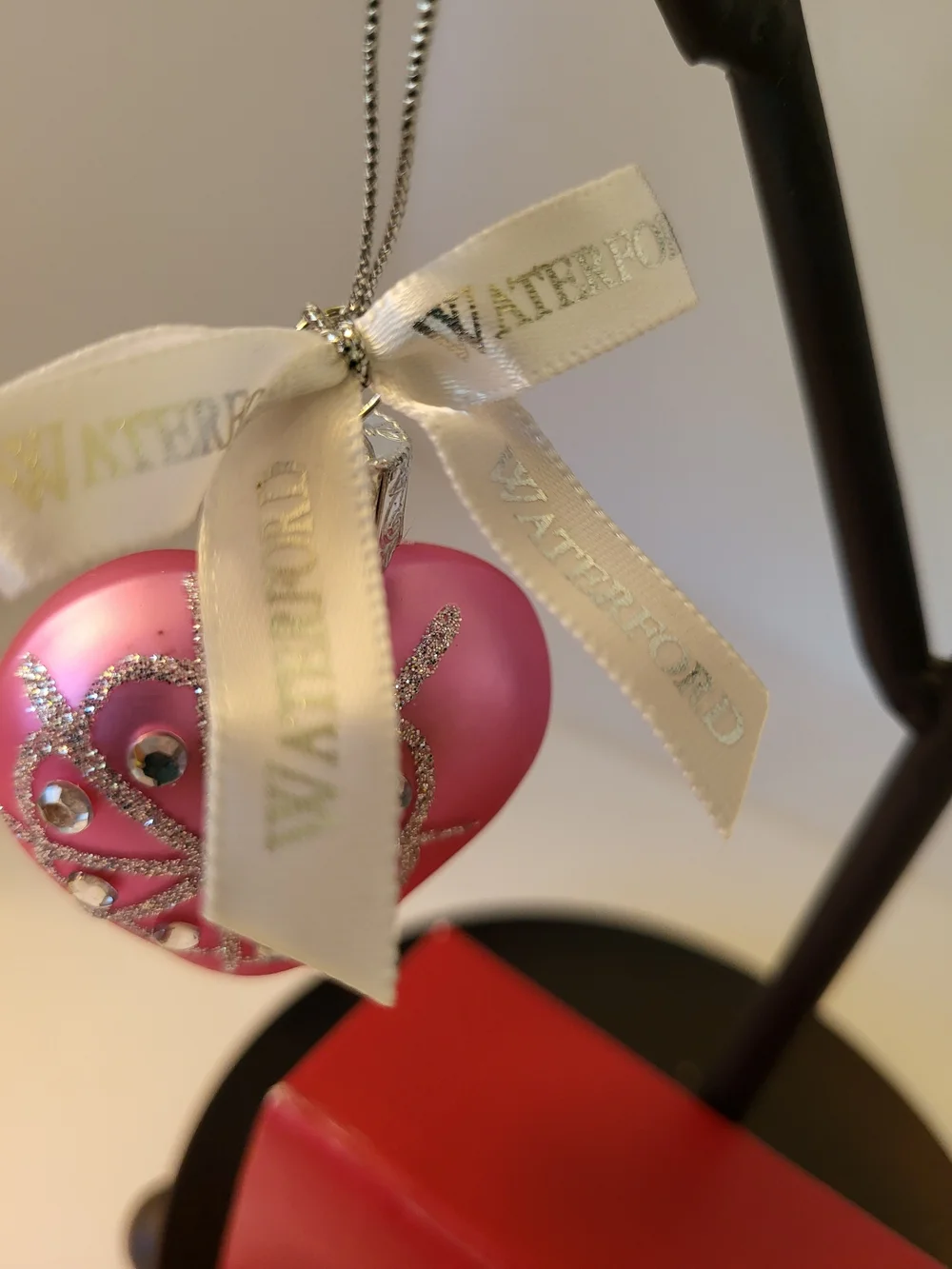Waterford Pink Snowflake Heart Holiday Heirlooms Ornament